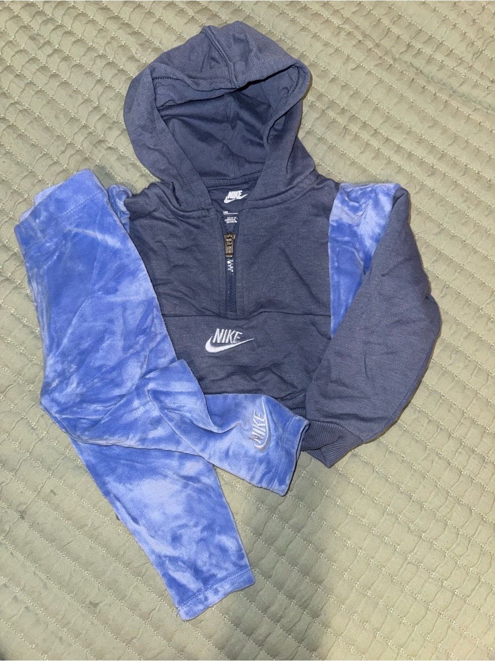 Nike Navy Half-Zip Hoodie with Silver Zipper